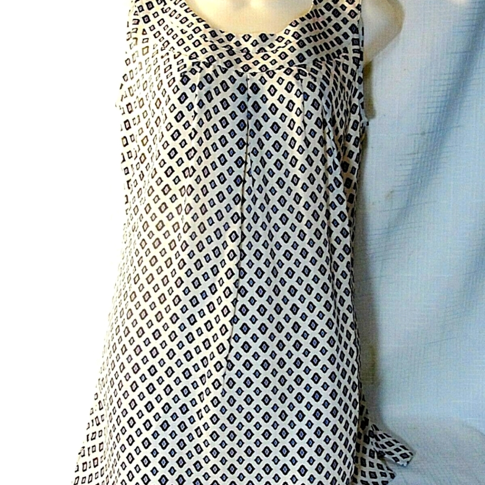 Cabi Women’s sleeveless Tunic White Blue Di